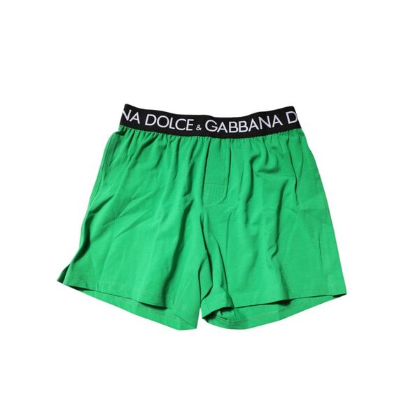 Dolce & Gabbana Green Cotton Regular Boxer Shorts Men's Underwear